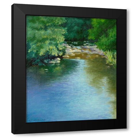 Reflections Black Modern Wood Framed Art Print by Weber, Mary Jean
