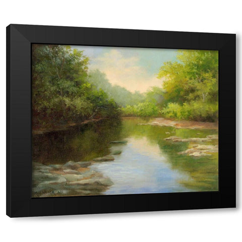 OBannon Summer Creek Black Modern Wood Framed Art Print by Weber, Mary Jean