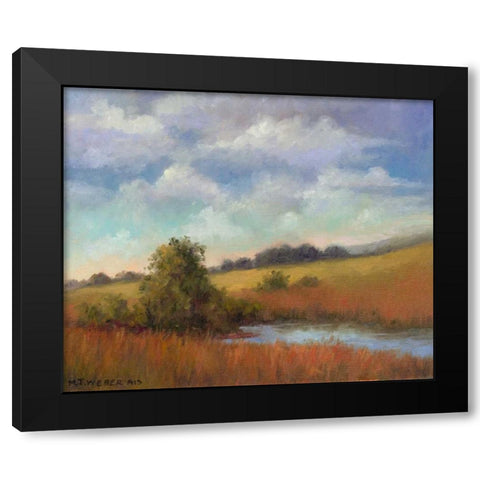 September Fields Black Modern Wood Framed Art Print by Weber, Mary Jean