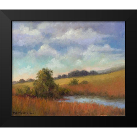 September Fields Black Modern Wood Framed Art Print by Weber, Mary Jean