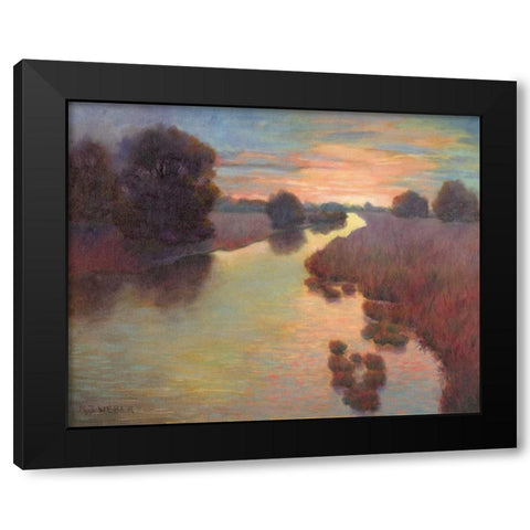 Evening Wetlands Black Modern Wood Framed Art Print by Weber, Mary Jean