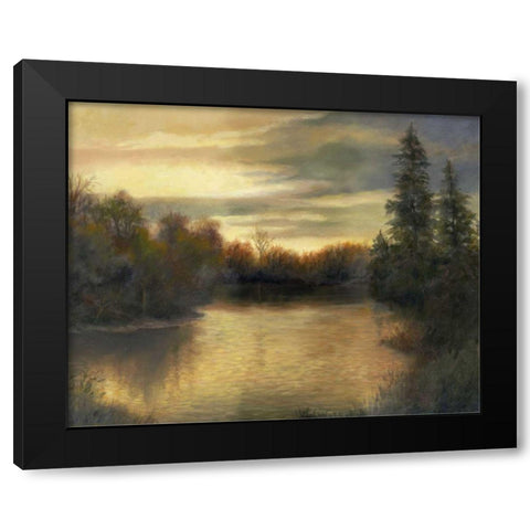 Golden Moments Black Modern Wood Framed Art Print with Double Matting by Weber, Mary Jean
