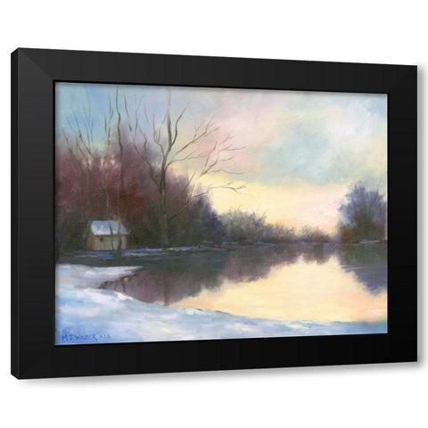 Winter Glow Black Modern Wood Framed Art Print by Weber, Mary Jean
