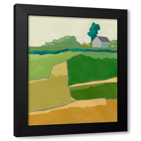 Rural Vista I Black Modern Wood Framed Art Print with Double Matting by Zarris, Chariklia