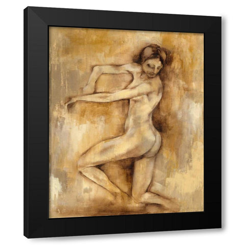 Nude Figure Study III Black Modern Wood Framed Art Print with Double Matting by Goldberger, Jennifer