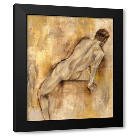 Nude Figure Study VI Black Modern Wood Framed Art Print with Double Matting by Goldberger, Jennifer