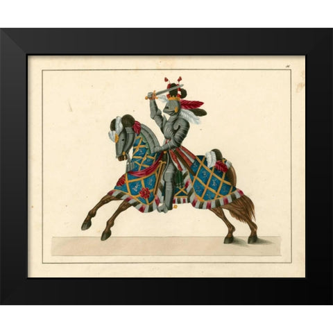Knights in Armour II Black Modern Wood Framed Art Print by Kottenkamp
