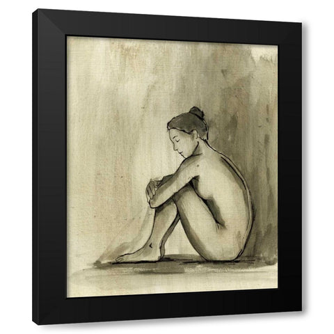 Sumi-e Figure IV Black Modern Wood Framed Art Print by Harper, Ethan