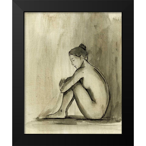Sumi-e Figure IV Black Modern Wood Framed Art Print by Harper, Ethan