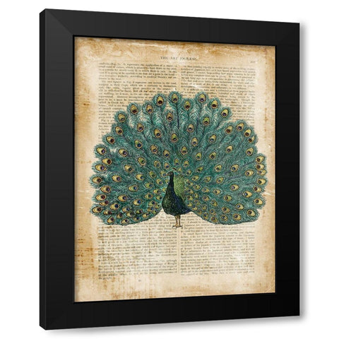 Antiquarian Birds V Black Modern Wood Framed Art Print with Double Matting by Vision Studio