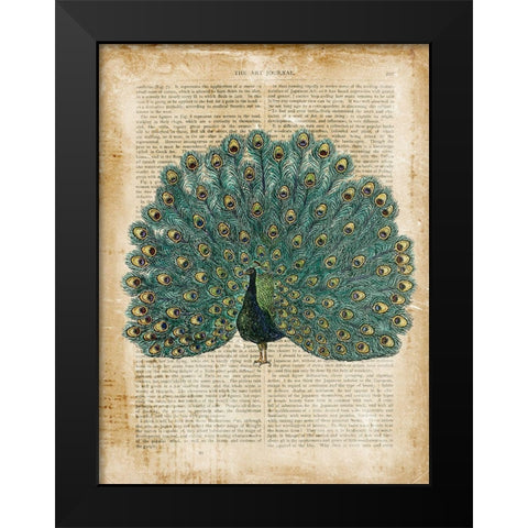 Antiquarian Birds V Black Modern Wood Framed Art Print by Vision Studio
