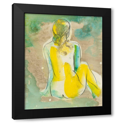 Figure in Relief I Black Modern Wood Framed Art Print with Double Matting by Goldberger, Jennifer