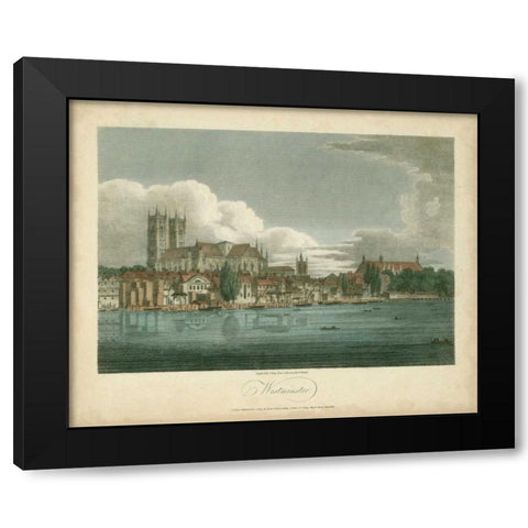View of Westminster Black Modern Wood Framed Art Print with Double Matting by Greig, J.