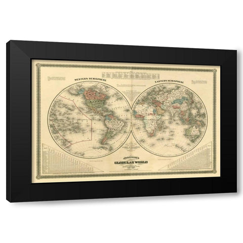 Johnsons Globular World Black Modern Wood Framed Art Print by Vision Studio