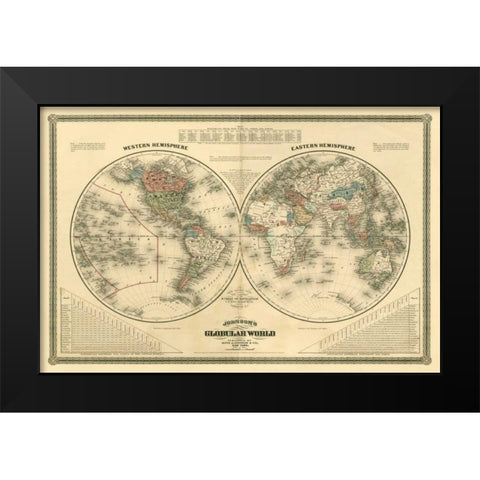 Johnsons Globular World Black Modern Wood Framed Art Print by Vision Studio