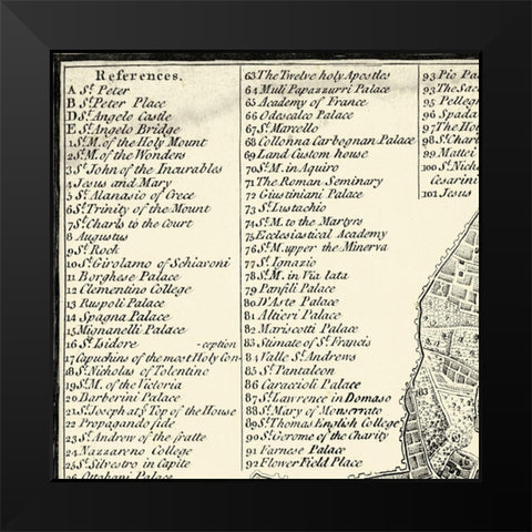 City of Rome Grid I Black Modern Wood Framed Art Print by Vision Studio