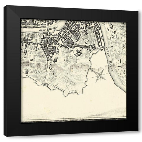 City of Rome Grid VIII Black Modern Wood Framed Art Print with Double Matting by Vision Studio