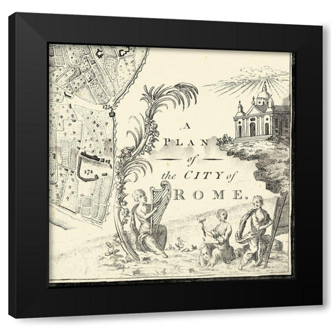 City of Rome Grid IX Black Modern Wood Framed Art Print by Vision Studio