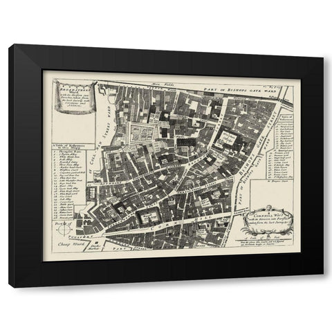 Quays of London II Black Modern Wood Framed Art Print by Unknown