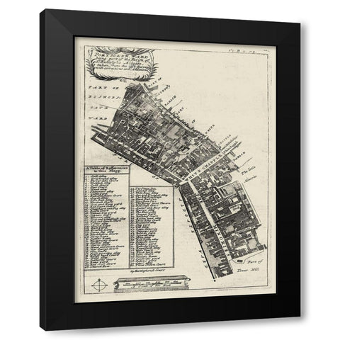 Quays of London III Black Modern Wood Framed Art Print with Double Matting by Unknown