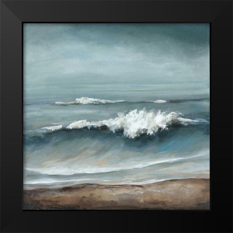 Sea Foam Black Modern Wood Framed Art Print by Long, Christina