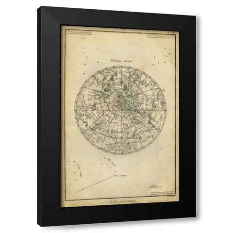 Antique Astronomy Chart I Black Modern Wood Framed Art Print by Diderot, Denis