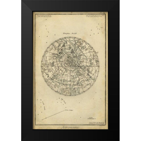 Antique Astronomy Chart I Black Modern Wood Framed Art Print by Diderot, Denis