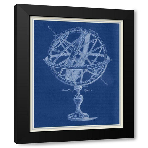 Armillary Sphere I Black Modern Wood Framed Art Print by Vision Studio