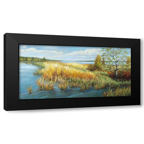 Marsh Edge Black Modern Wood Framed Art Print with Double Matting by Pfannmuller, A. A.