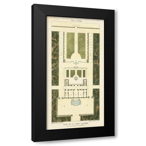 Plan de la Villa Altieri Black Modern Wood Framed Art Print with Double Matting by Bonnard