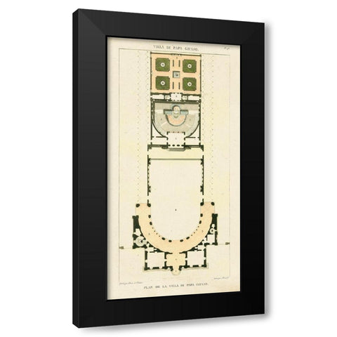 Plan de la Villa di Papa Guilio Black Modern Wood Framed Art Print by Bonnard