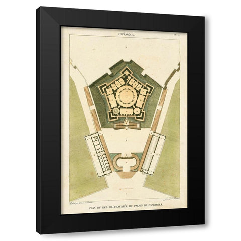 Plan du Rez De Chaussee du Palais Black Modern Wood Framed Art Print by Bonnard