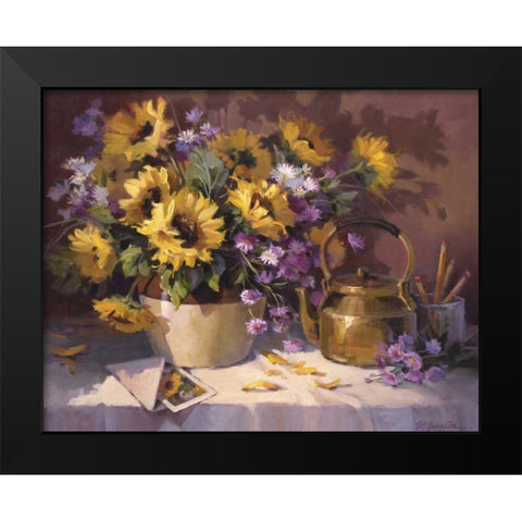 Note to a Friend Black Modern Wood Framed Art Print by Johnston, Maxine