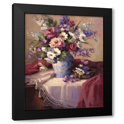 Spring Fling Black Modern Wood Framed Art Print with Double Matting by Johnston, Maxine