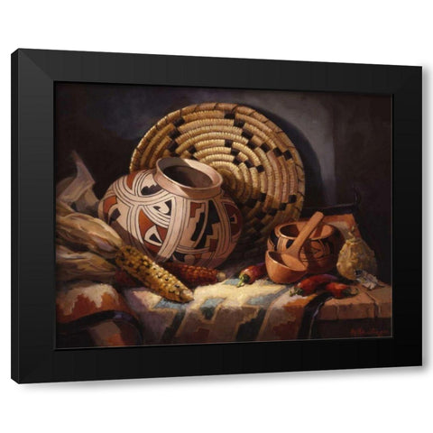 Casa Grande Pot Black Modern Wood Framed Art Print with Double Matting by Johnston, Maxine