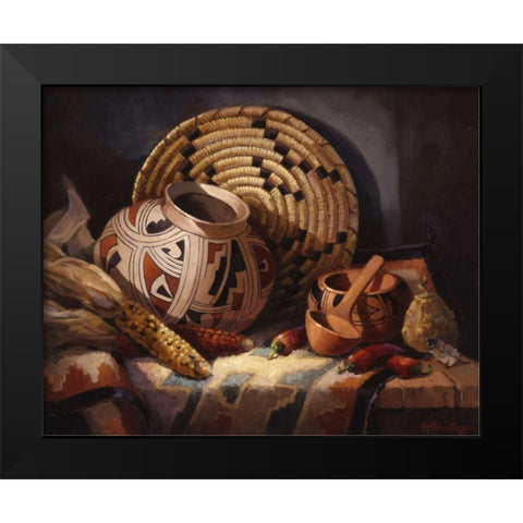 Casa Grande Pot Black Modern Wood Framed Art Print by Johnston, Maxine