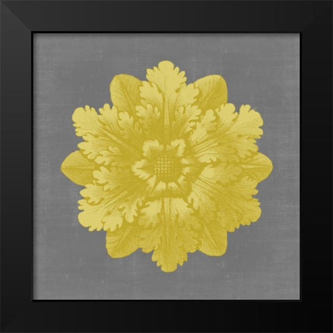 Gilded Rosette V Black Modern Wood Framed Art Print by Vision Studio