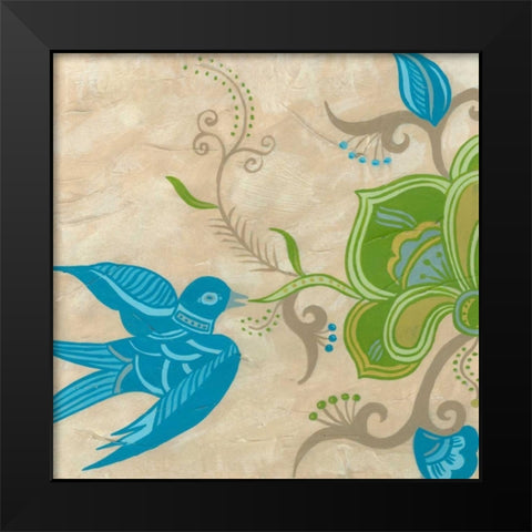 Songbird Fresco I Black Modern Wood Framed Art Print by Vess, June Erica