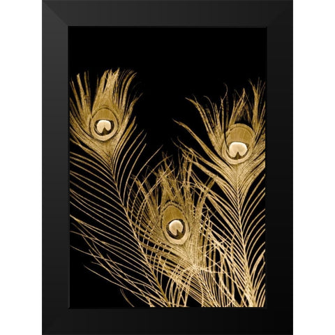 Plumes Dor I Black Modern Wood Framed Art Print by Johnson, Jason