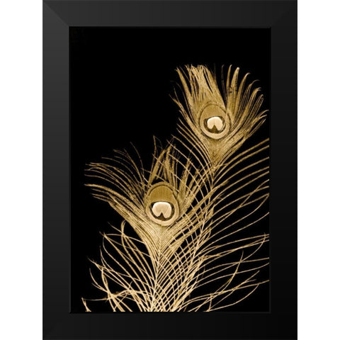 Plumes Dor II Black Modern Wood Framed Art Print by Johnson, Jason
