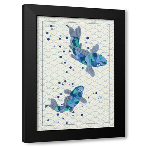 Playful Koi I Black Modern Wood Framed Art Print by Bryant, Rebecca