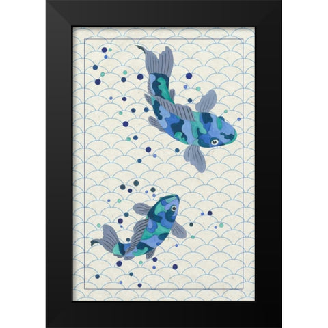 Playful Koi I Black Modern Wood Framed Art Print by Bryant, Rebecca