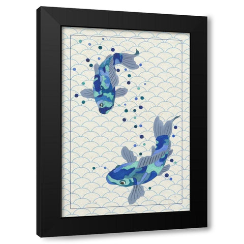 Playful Koi II Black Modern Wood Framed Art Print by Bryant, Rebecca