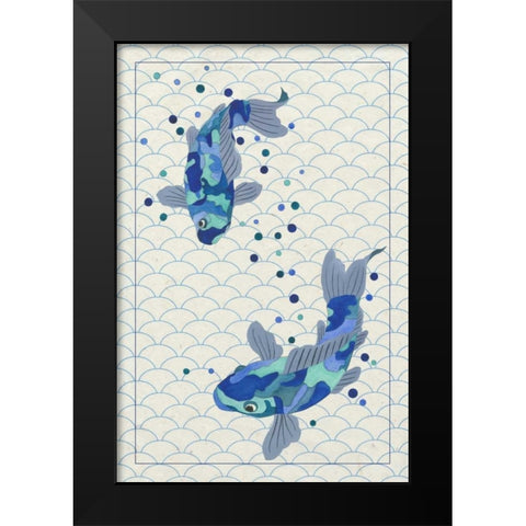 Playful Koi II Black Modern Wood Framed Art Print by Bryant, Rebecca
