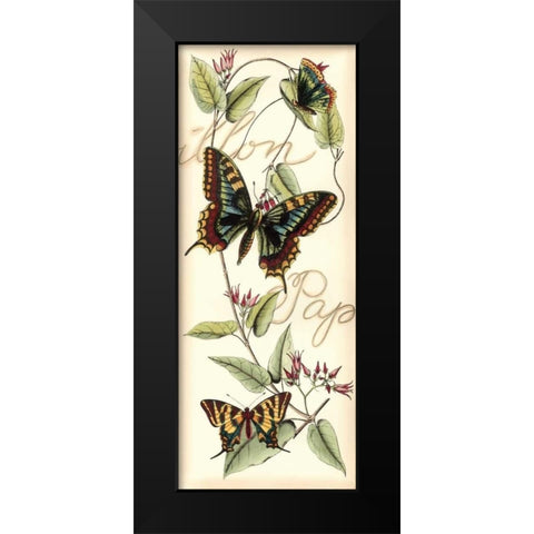 Butterfly Flight I Black Modern Wood Framed Art Print by Vision Studio