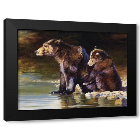 Small Mother Love (ASH) Black Modern Wood Framed Art Print with Double Matting by Chapman, Julie T.