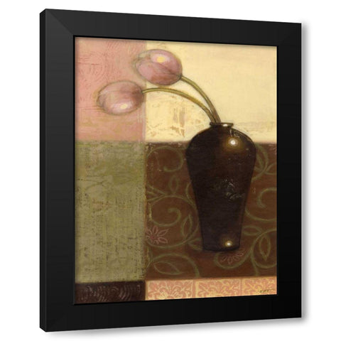 Ebony Vase with Tulips I Black Modern Wood Framed Art Print by Wyatt Jr., Norman