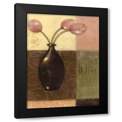 Ebony Vase with Tulips II Black Modern Wood Framed Art Print by Wyatt Jr., Norman