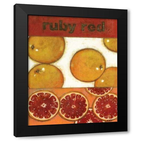 Ruby Red Black Modern Wood Framed Art Print by Wyatt Jr., Norman