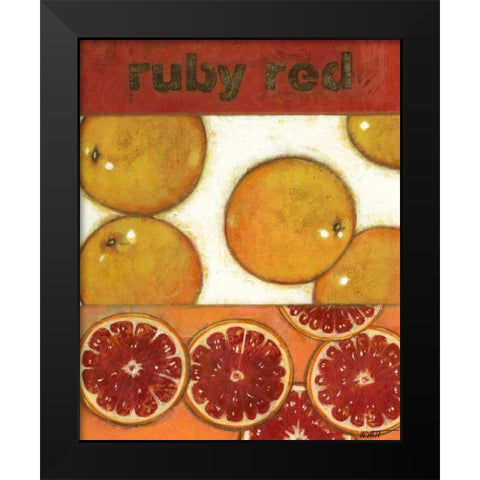 Ruby Red Black Modern Wood Framed Art Print by Wyatt Jr., Norman